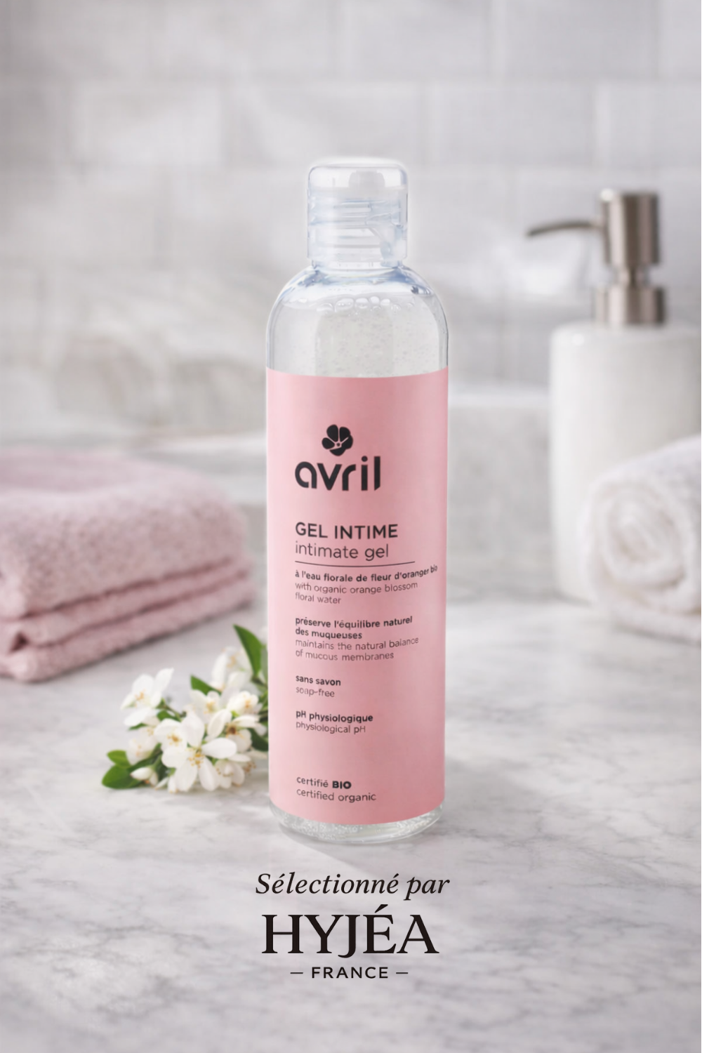 Gel Intime Certifié Bio – Avril À l’eau florale d’oranger bio – Extrait de calendula bio