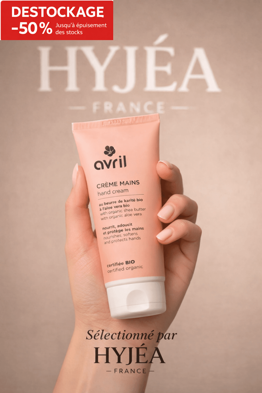 Crème mains Au beurre de karité bio - Huile de tournesol – Avril - HYJÉA