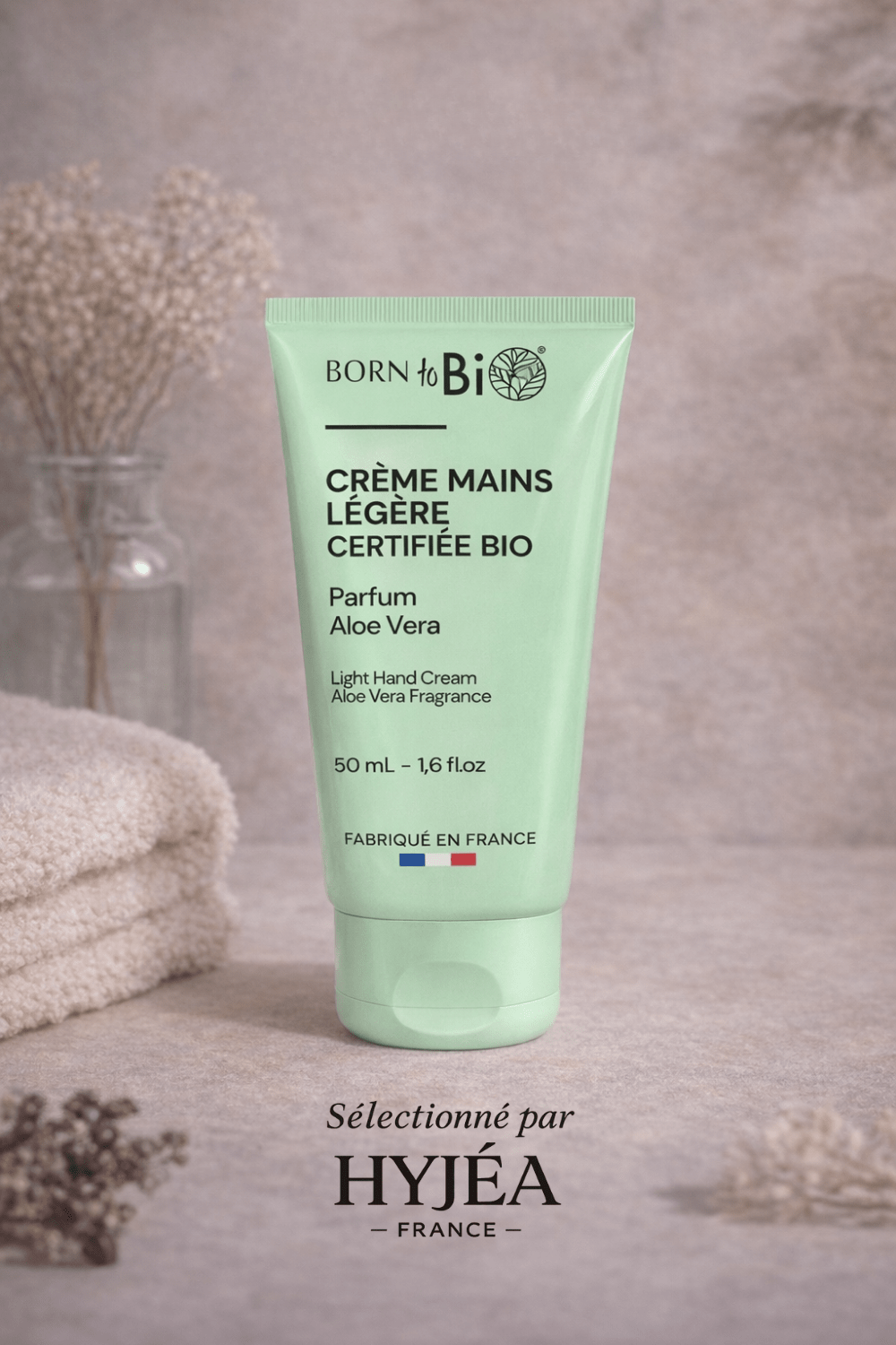 Crème Mains Légère Aloé Vera Certifiée Bio – Born to Bio 50 ml - HYJÉA