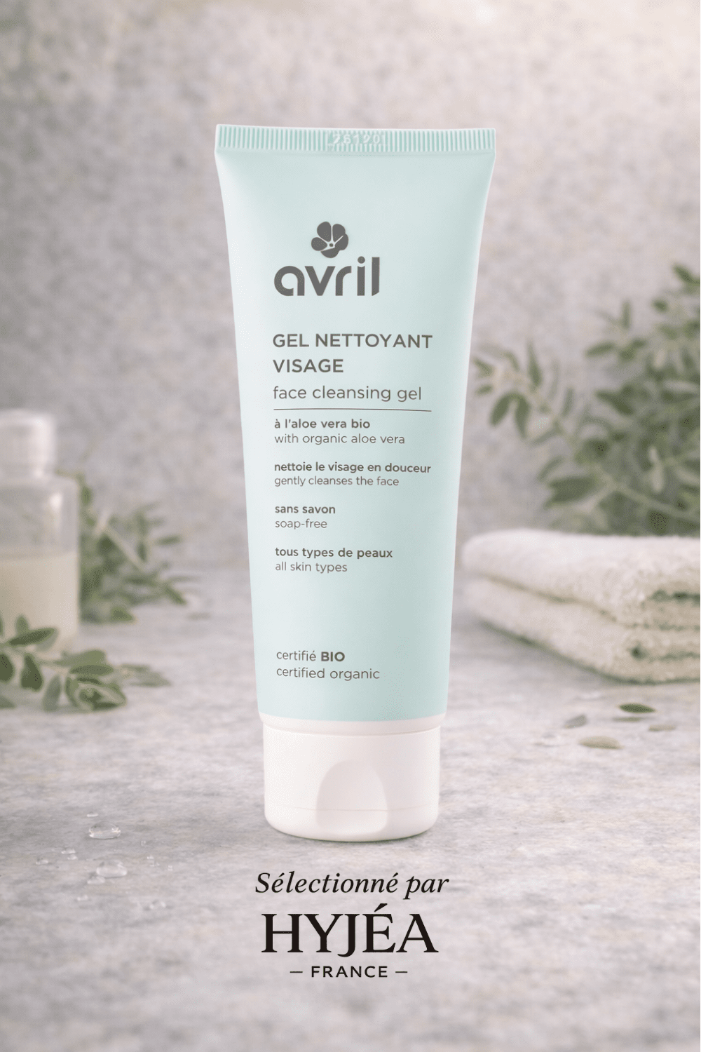 Gel nettoyant visage Avril - A l'extrait de myrtille, d'orange douce & de citron - Extrait de sève d'érable - HYJÉA