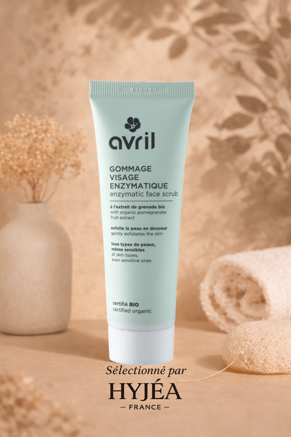 Gommage Visage Enzymatique Certifié Bio – Avril À l’extrait de grenade bio – Extrait de papaye - HYJÉA