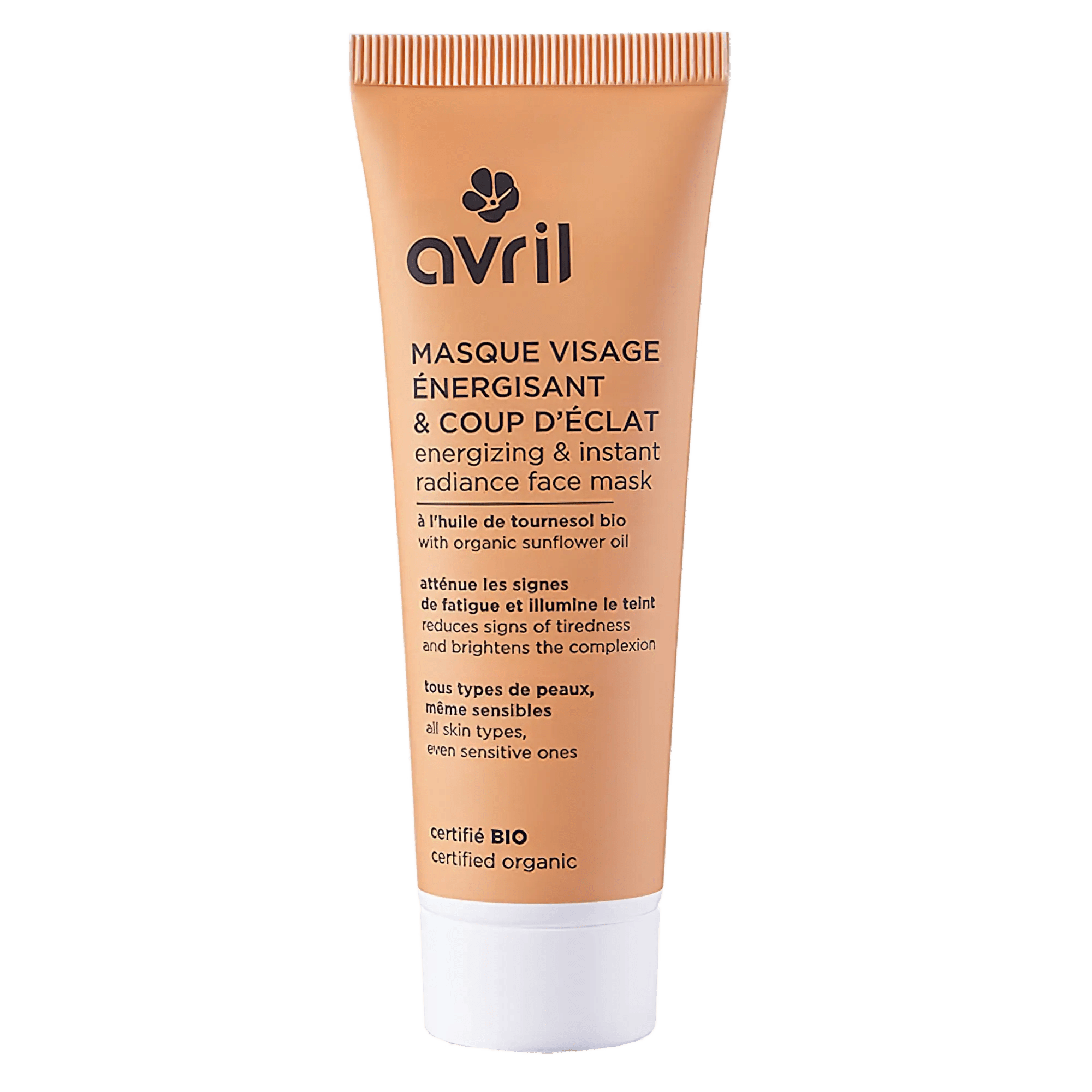 Masque Visage Énergisant & Coup d’Éclat Certifié Bio – Avril À l’extrait de fraise des bois – Extrait d’algue verte – Huile de tournesol bio 50 ml - HYJÉA