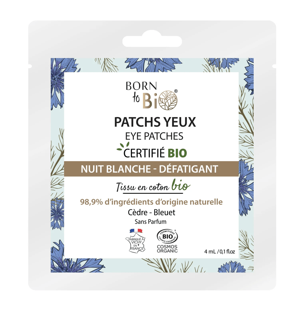 Patchs Yeux Nuit Blanche en Coton Bio – Born to Bio Certifiés Bio – 4 ml - HYJÉA