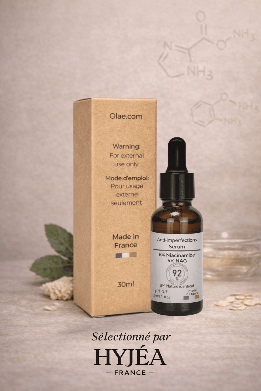 Sérum Anti - Imperfections 8 % Niacinamide + 4 % N - Acetyl Glucosamine - HYJÉA
