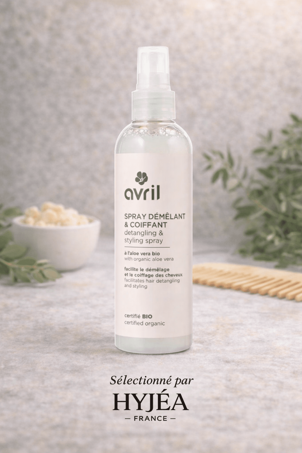 Spray démêlant & coiffant - Avril - À l'eau de feuille de sauge bio - Eau florale de fleur d'oranger - HYJÉA